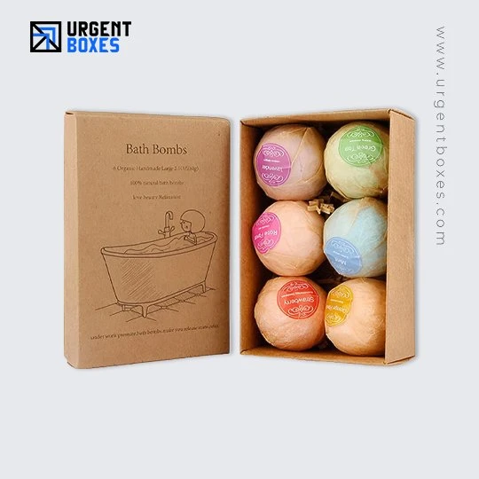 Kraft Two Piece Bath Bomb Boxes Packaging